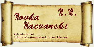 Novka Mačvanski vizit kartica